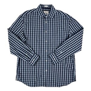 Todd Snyder Blue Gingham Plaid 2 Ply Cotton L/S Button Down Mens 16.5/32-33
